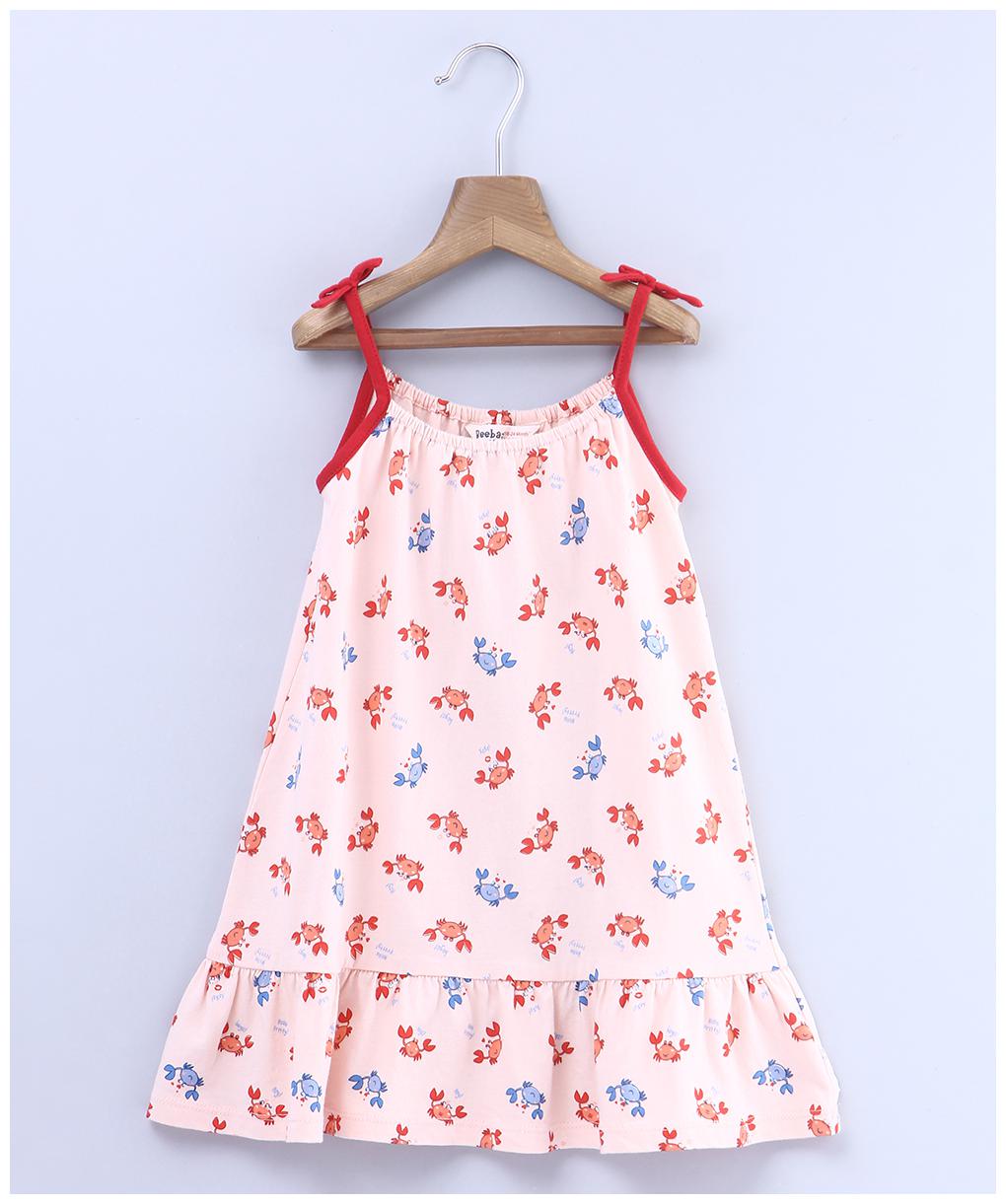 

Beebay Baby girl Cotton Printed Princess frock - Pink