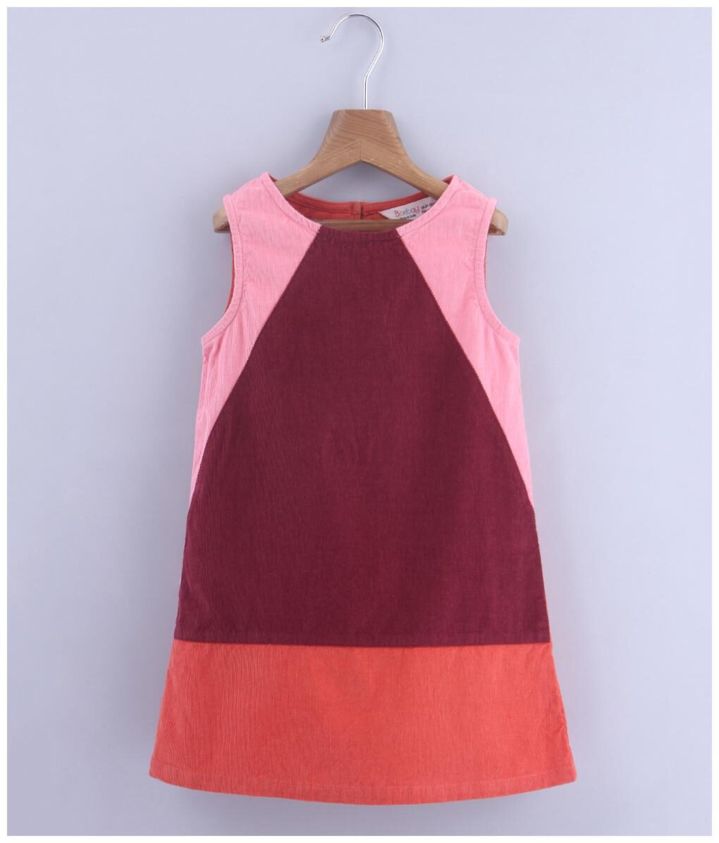 

Beebay Girls Cotton Woven Colorblock A-Line Dress (Multi-col)