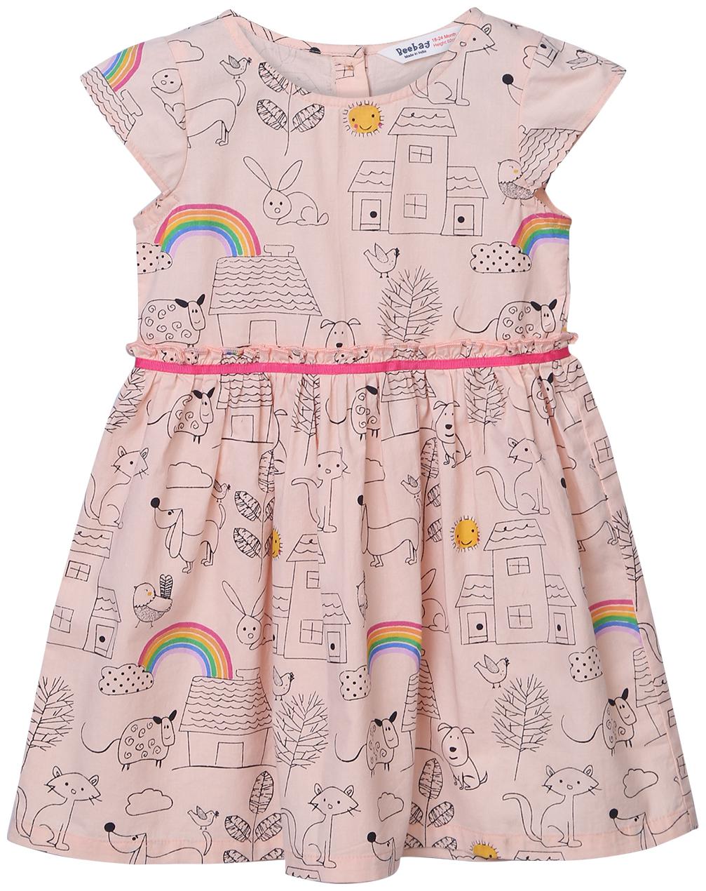 

Beebay Baby girl Cotton Solid Princess frock - Pink