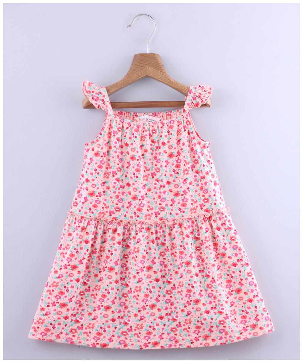 

Beebay Girls Ditsy Floral Jersey Dress Peach