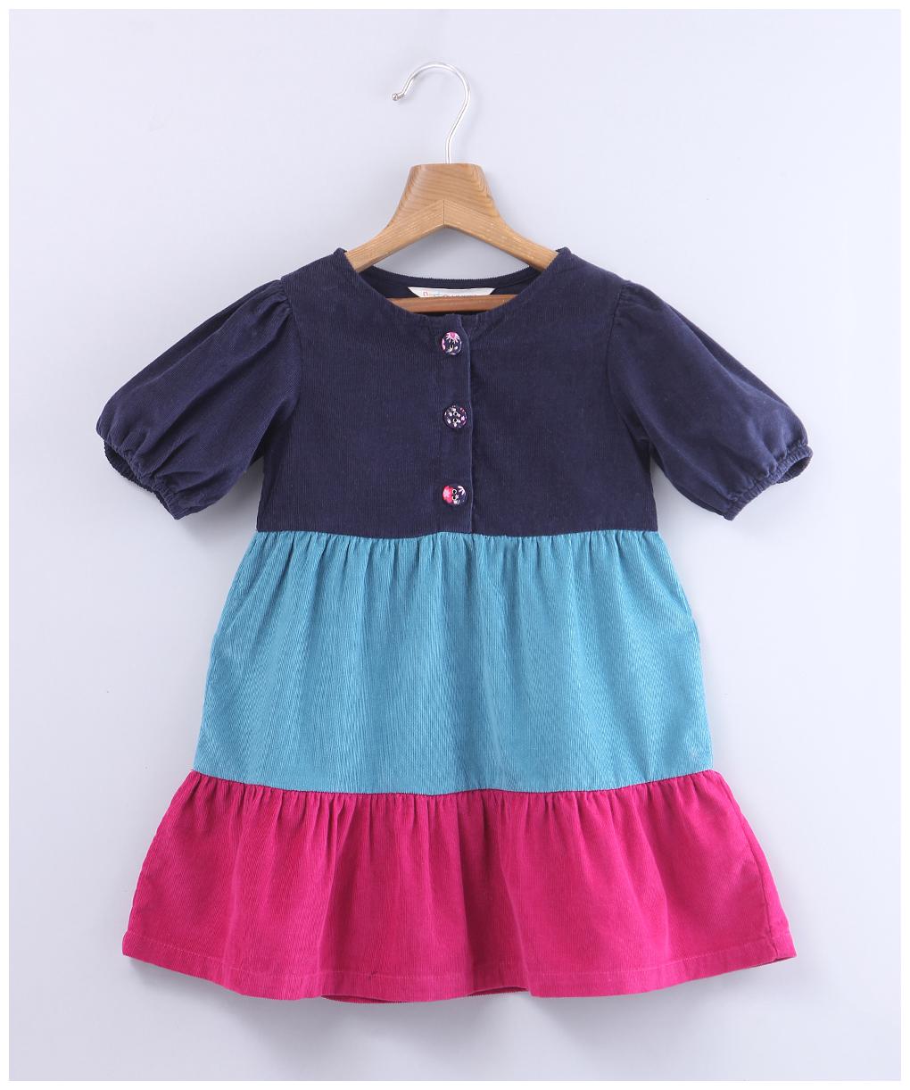 

Beebay Multi Cotton Short Sleeves Knee Length Princess Frock ( Pack of 1 )