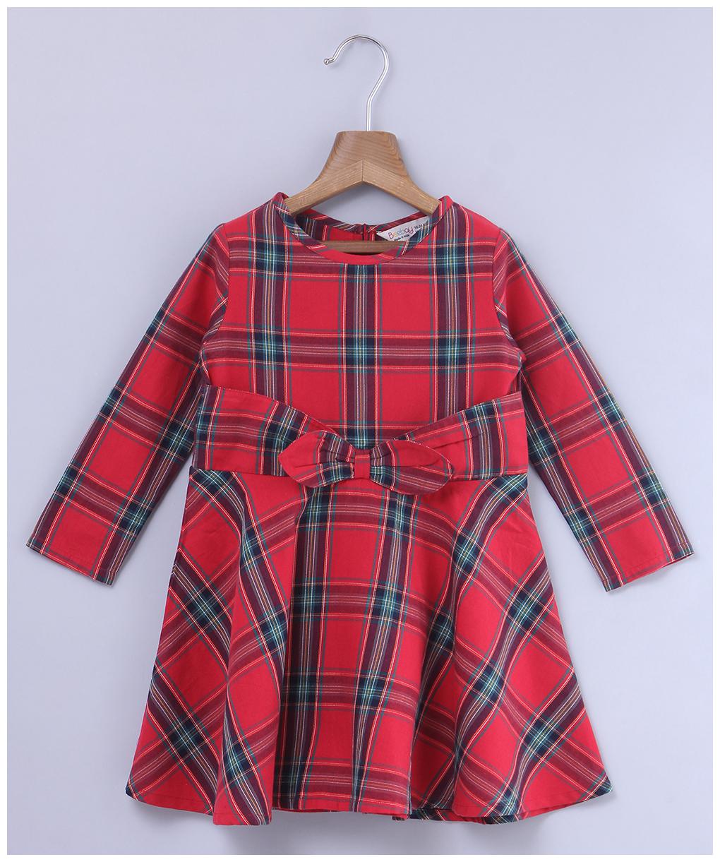 

Beebay Baby girl Cotton Checked Princess frock - Multi