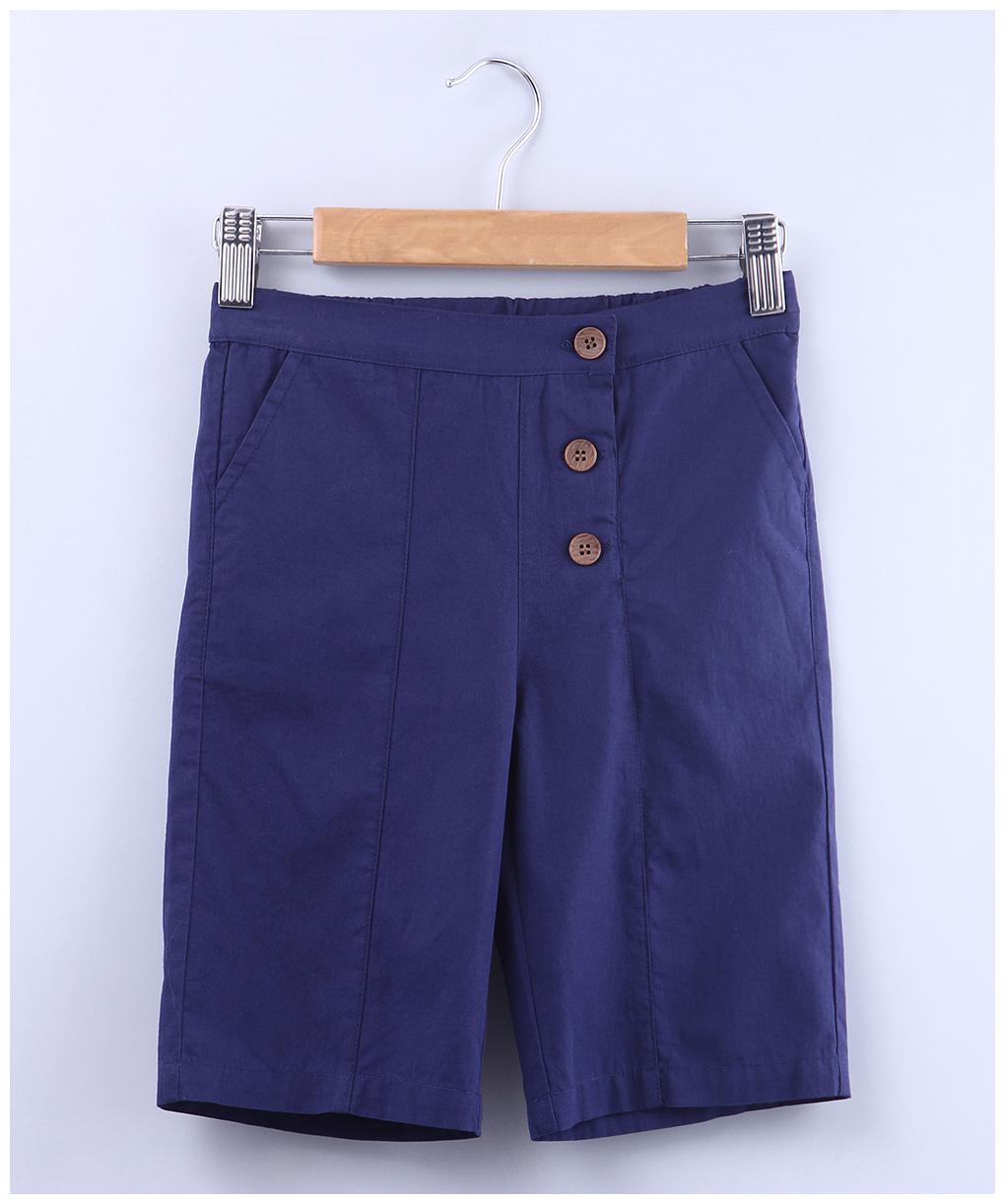 

Beebay Girl Cotton Solid Capri - Blue