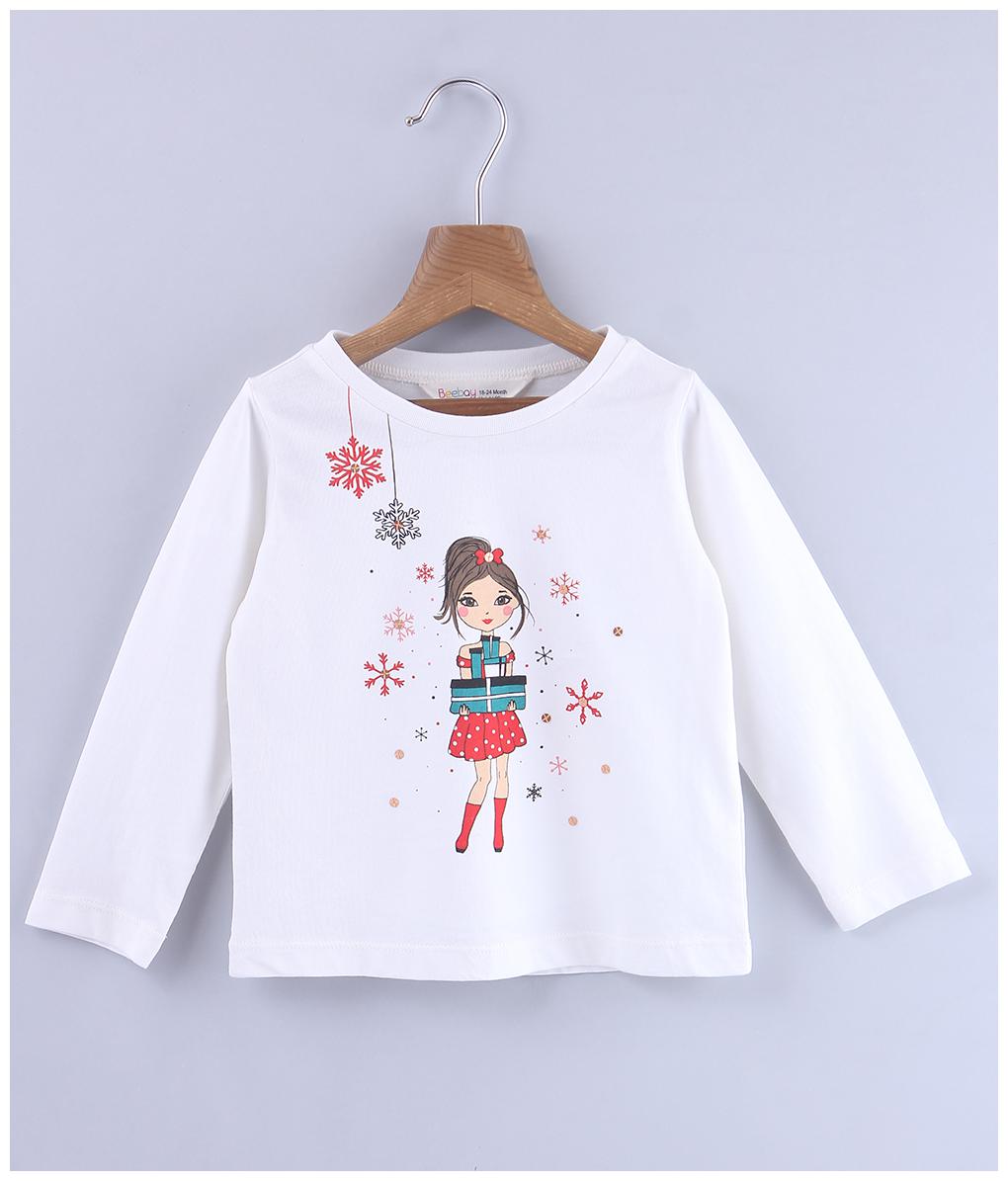 

Beebay Girl Cotton Solid T shirt - White