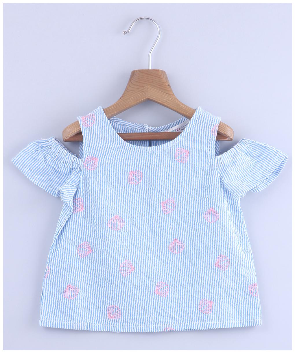 

Beebay Girl Cotton Embellished Top - Blue