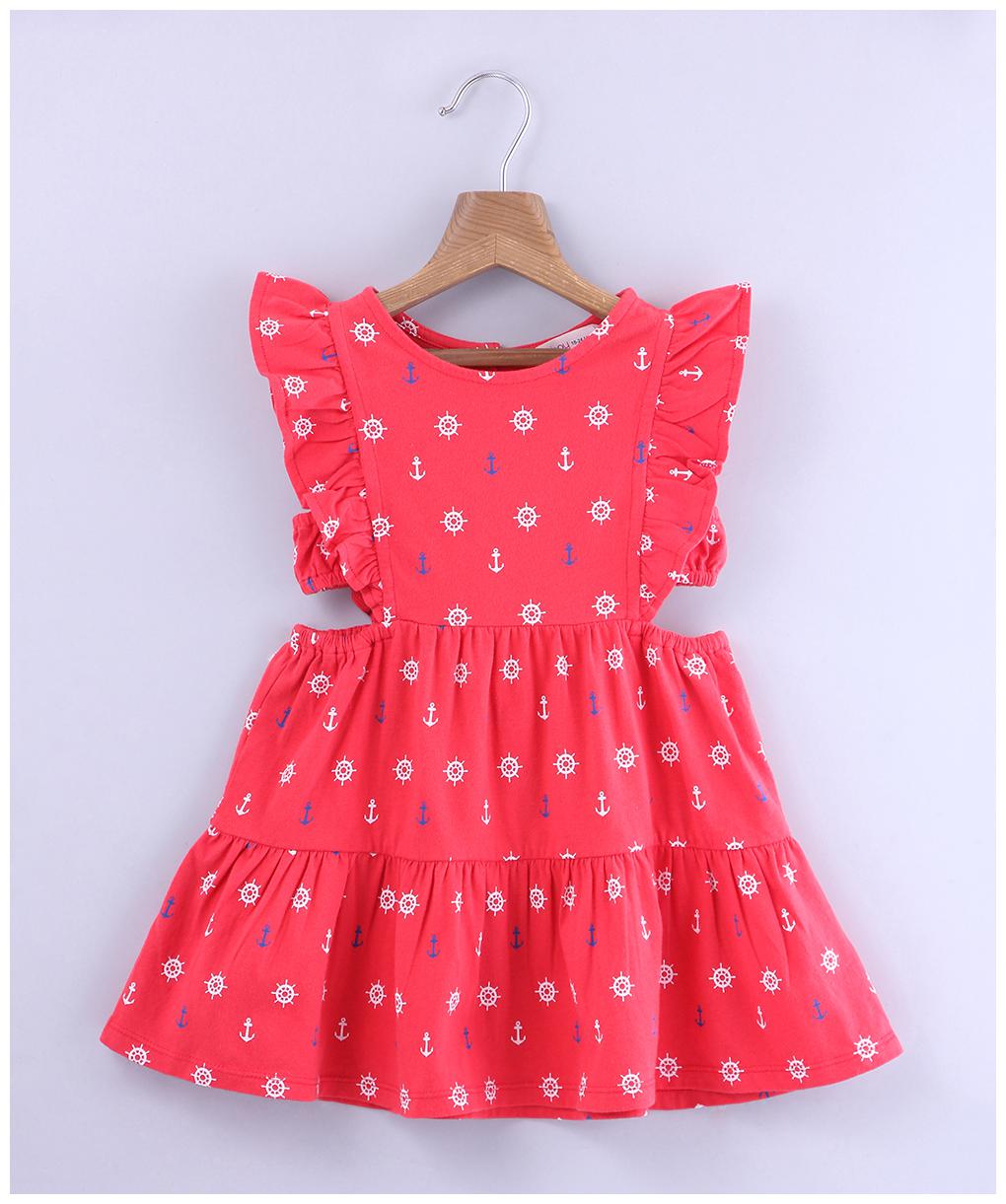 

Beebay Red Cotton Blend Short Sleeves Knee Length Princess Frock ( Pack of 1 )