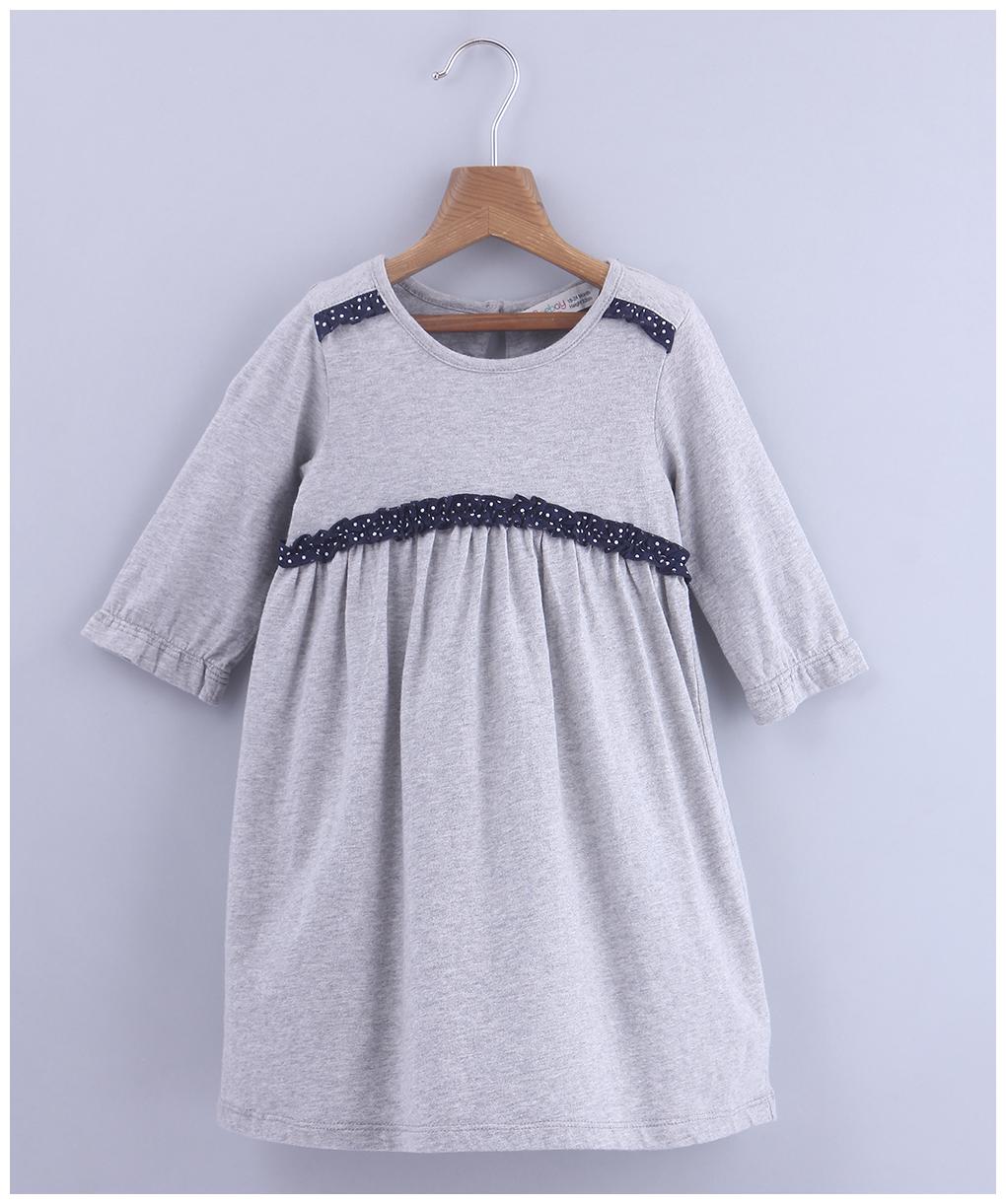 

Beebay Baby girl Cotton Solid Princess frock - Grey