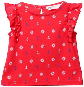 Beebay Cotton Solid T shirt for Baby Girl - Red