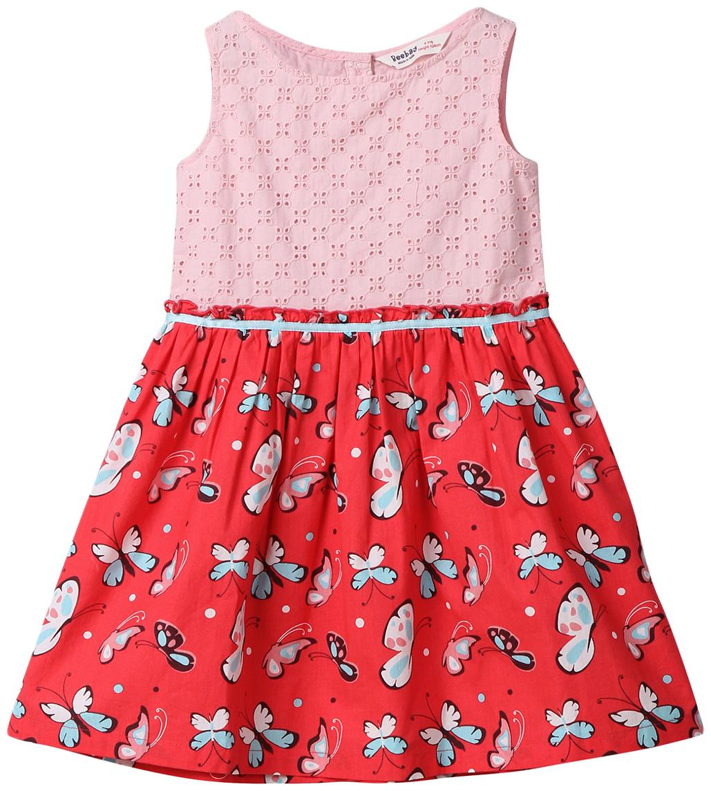 

Beebay Red Cotton Sleeveless Above Knee Princess Frock ( Pack of 1 )