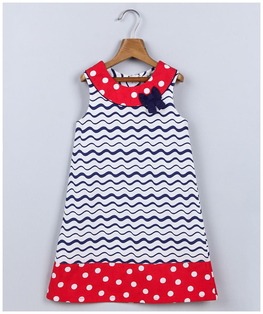 

Beebay Girls A-Line Polka Dot Bow Dress Red