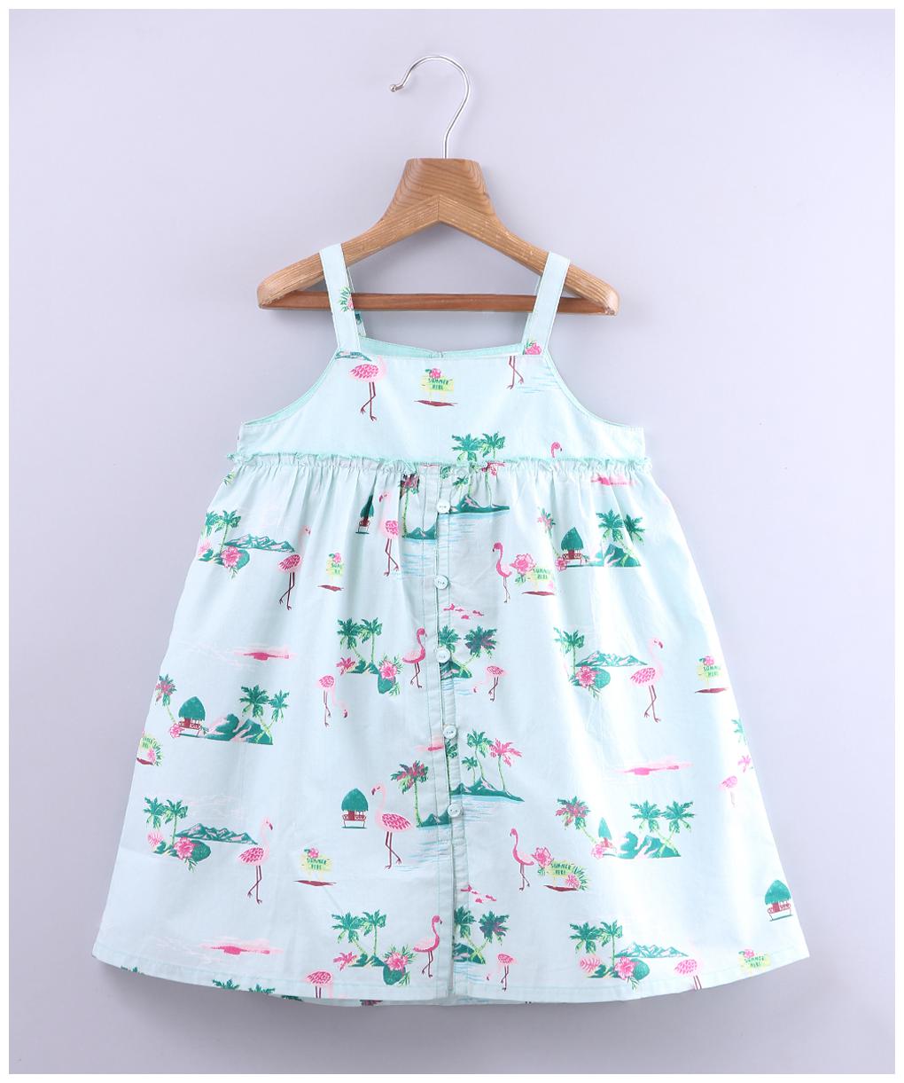 

Beebay Girls Flamingo Print Sundress Light Blue