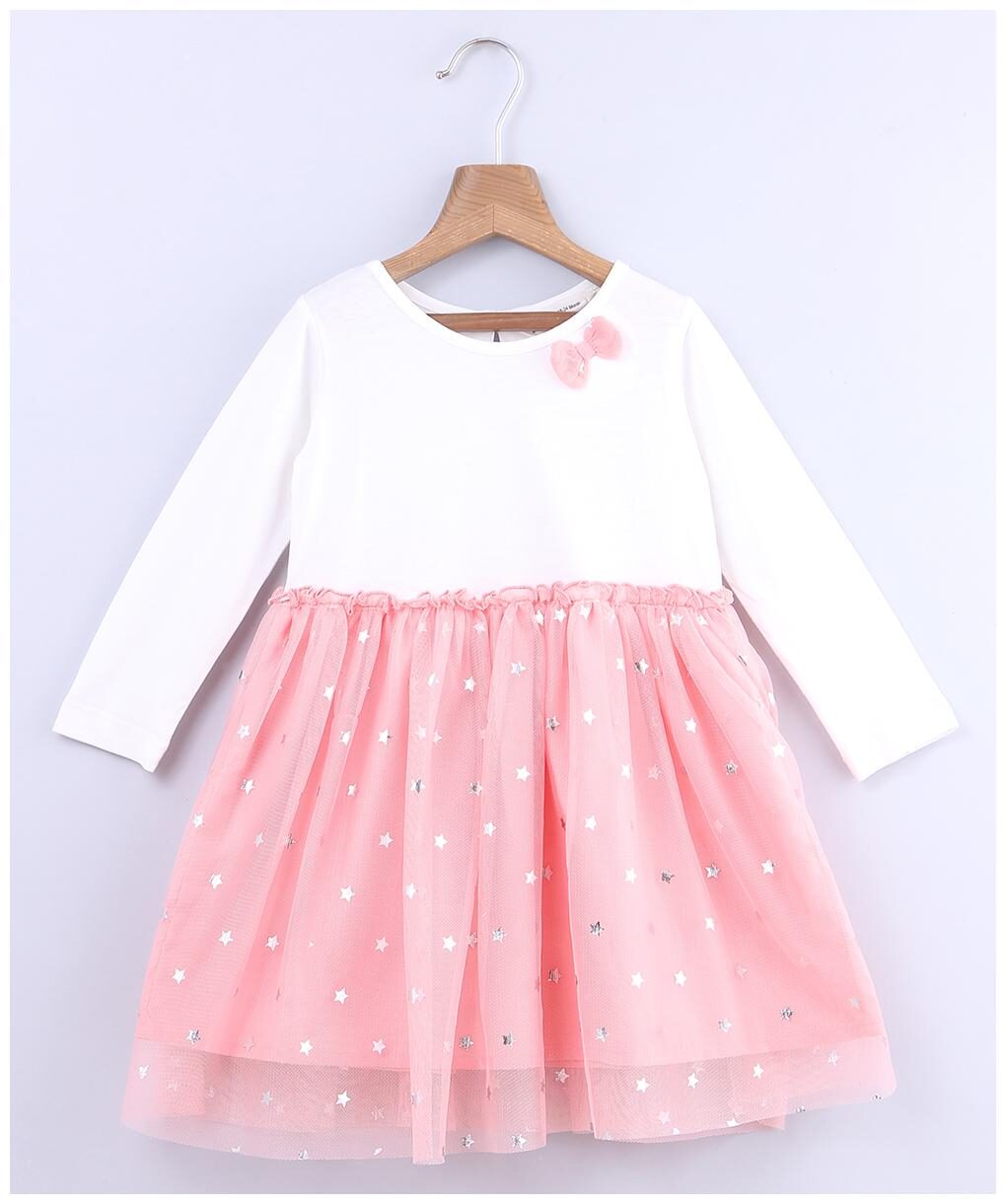 

Beebay Pink Cotton Full Sleeves Knee Length Princess Frock ( Pack of 1 )