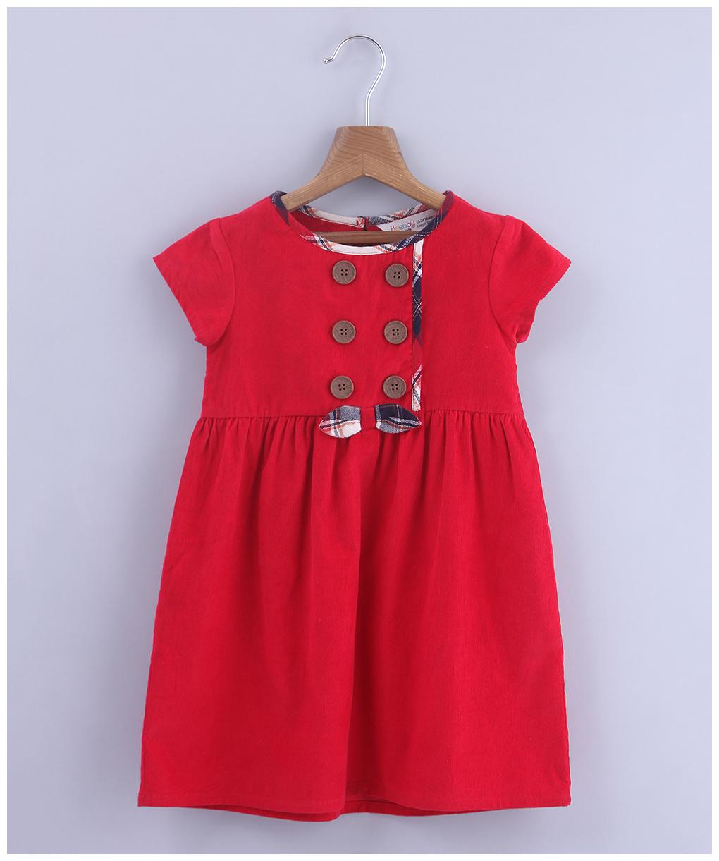 

Beebay Baby girl Cotton Solid Princess frock - Red