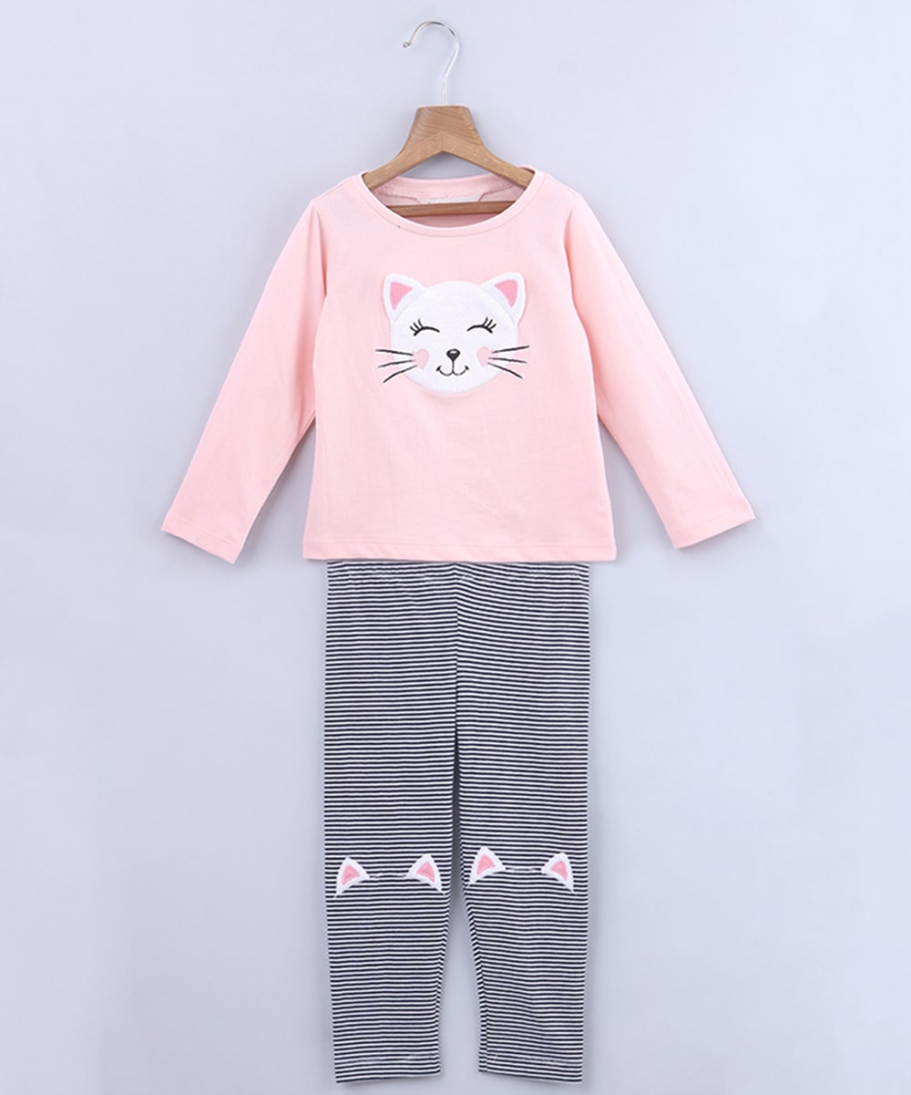 

Beebay Girl Cotton Top Bottom Set - Pink