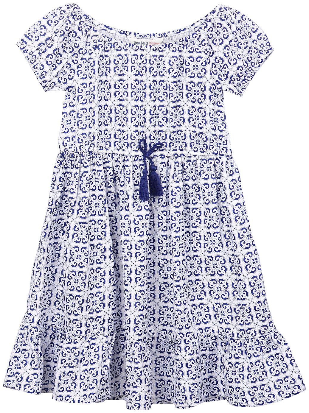 

Beebay Blue Cotton Short Sleeves Knee Length Princess Frock ( Pack of 1 )