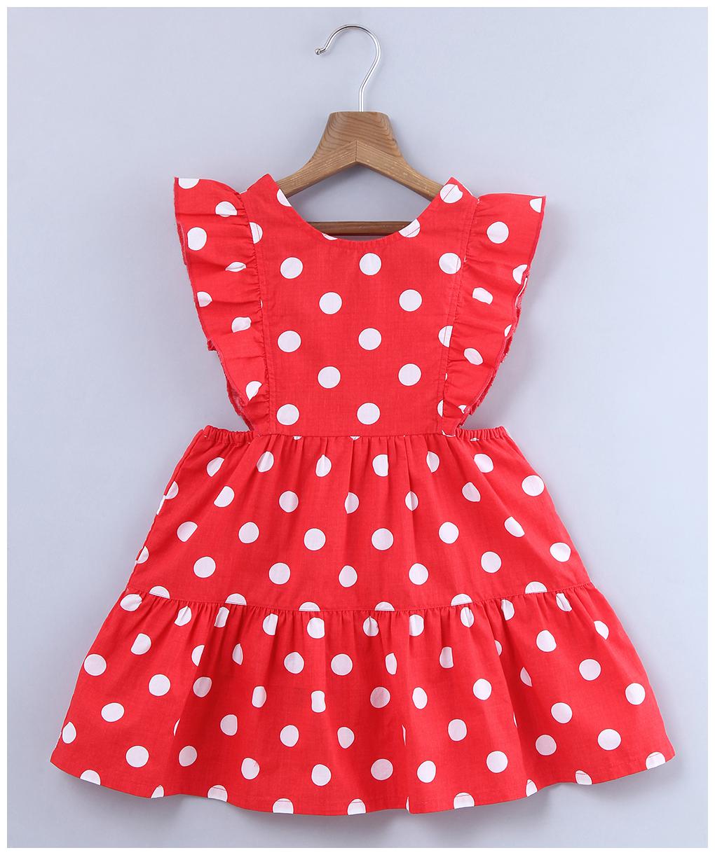 

Beebay Red Cotton Sleeveless Knee Length Princess Frock ( Pack of 1 )