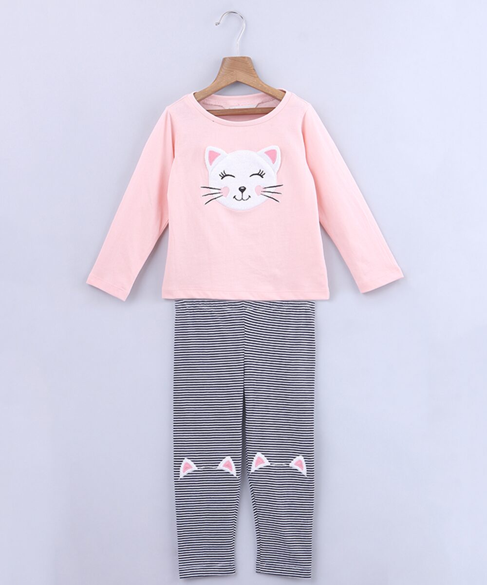 

Beebay Girl Cotton Top Bottom Set - Pink