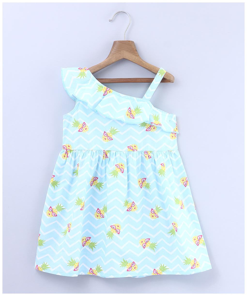 

Beebay Baby girl Cotton Printed Princess frock - Blue