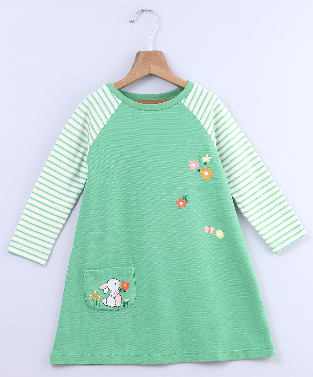

Beebay Baby girl Cotton Printed Princess frock - Green
