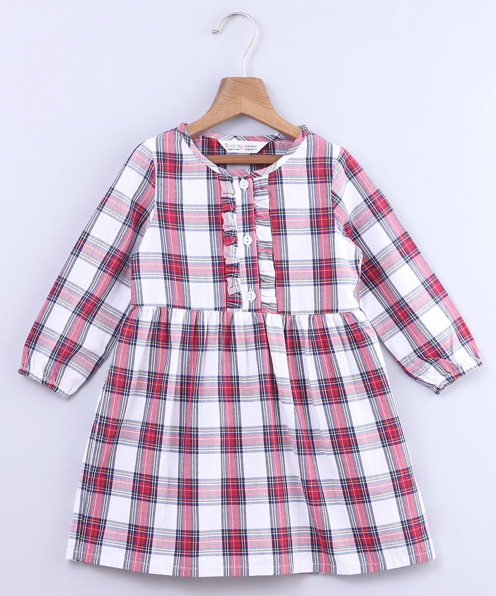 

Beebay Baby girl Cotton Checked Princess frock - Multi