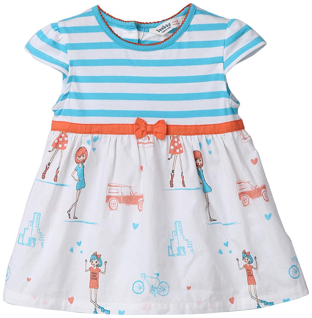 

Beebay Baby girl Cotton Striped Princess frock - Grey