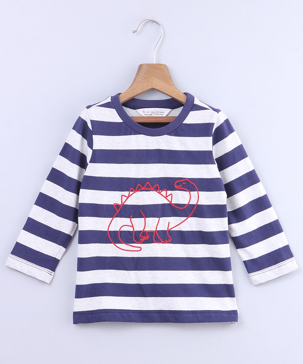 

Beebay Cotton Striped T shirt for Baby Boy - Blue