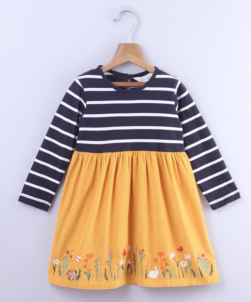 

Beebay Baby girl Cotton Floral Princess frock - Yellow