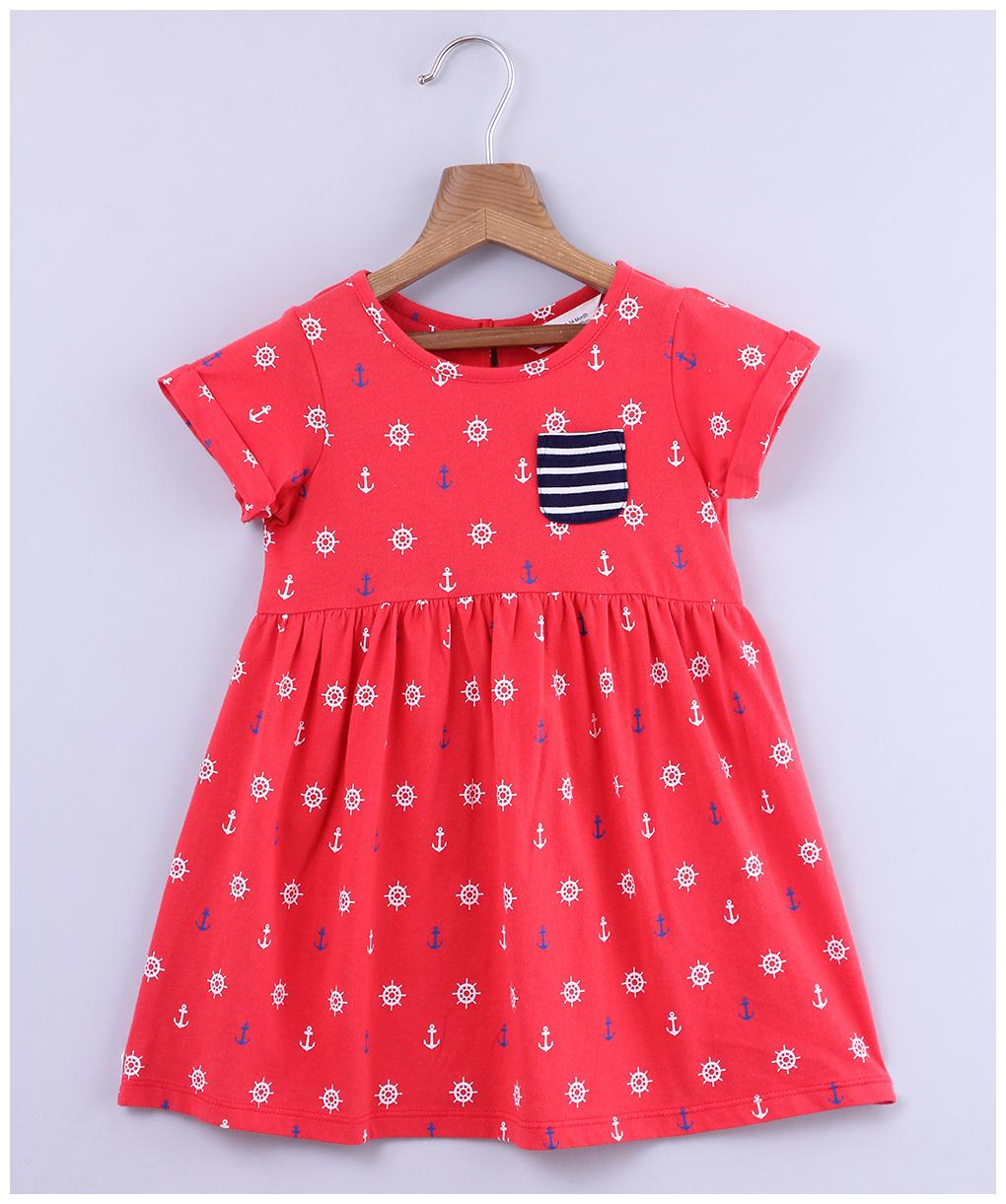 

Beebay Baby girl Cotton Printed Princess frock - Red