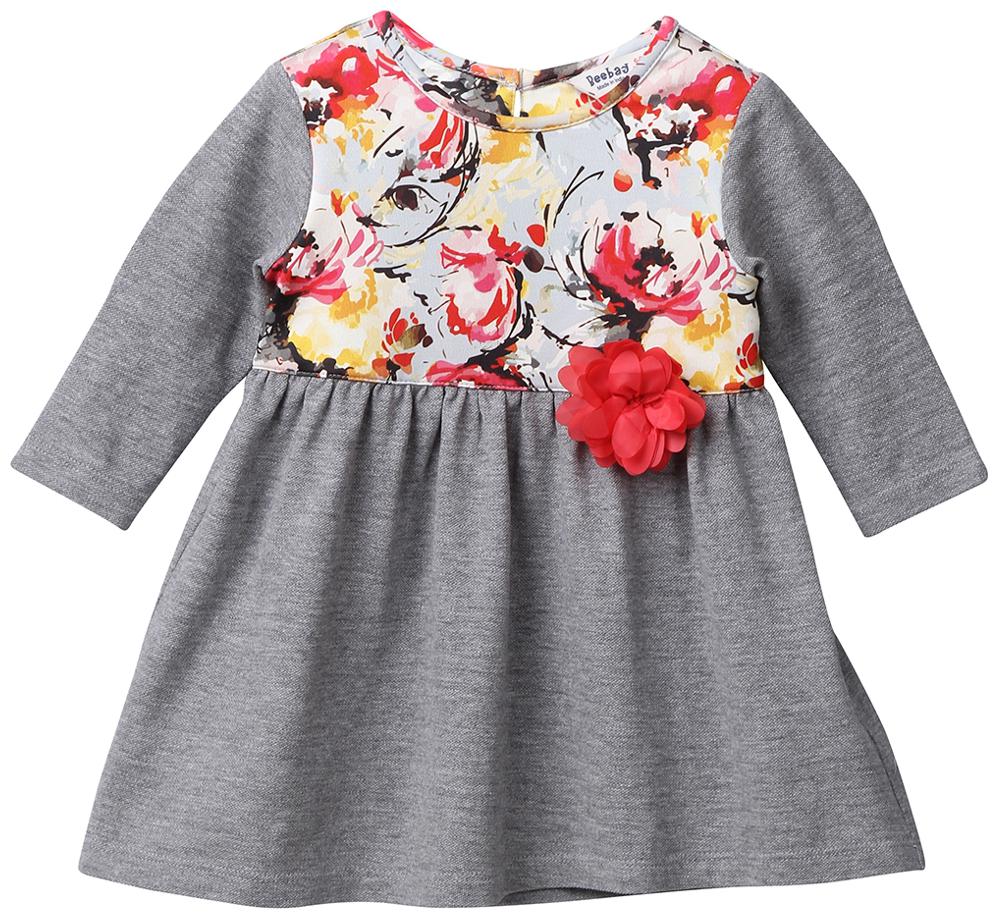 

Beebay Baby girl Blended Printed Princess frock - Grey