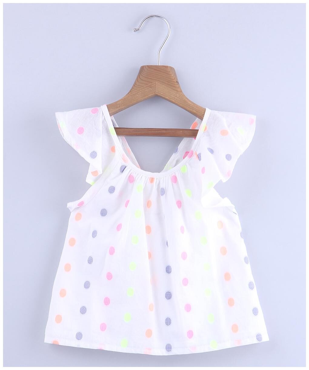 

Beebay Cotton Printed Top for Baby Girl - White
