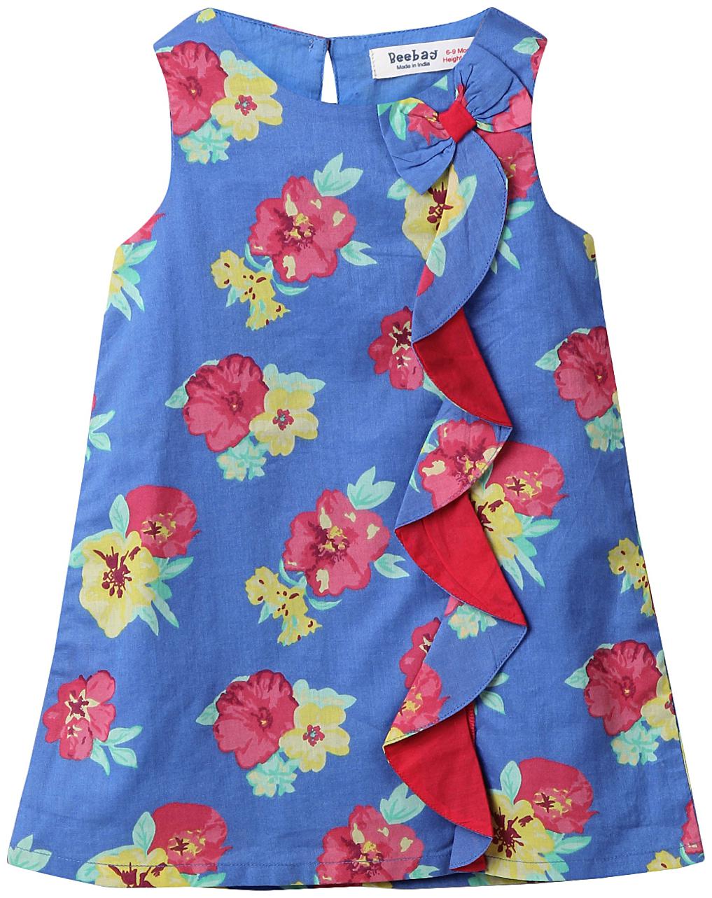 

Beebay Baby girl Cotton Solid Princess frock - Blue