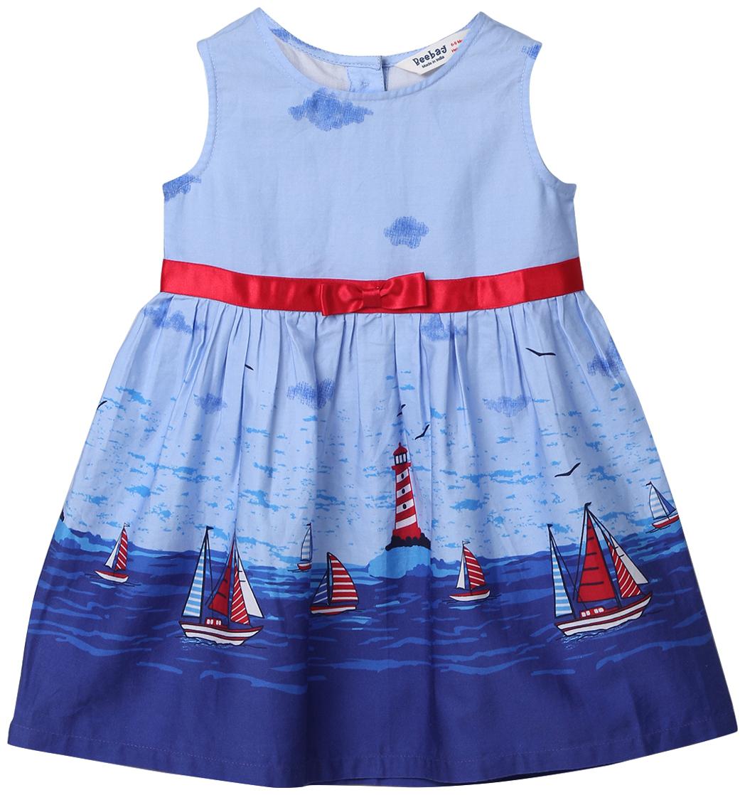 

Beebay Baby girl Cotton Solid Princess frock - Blue