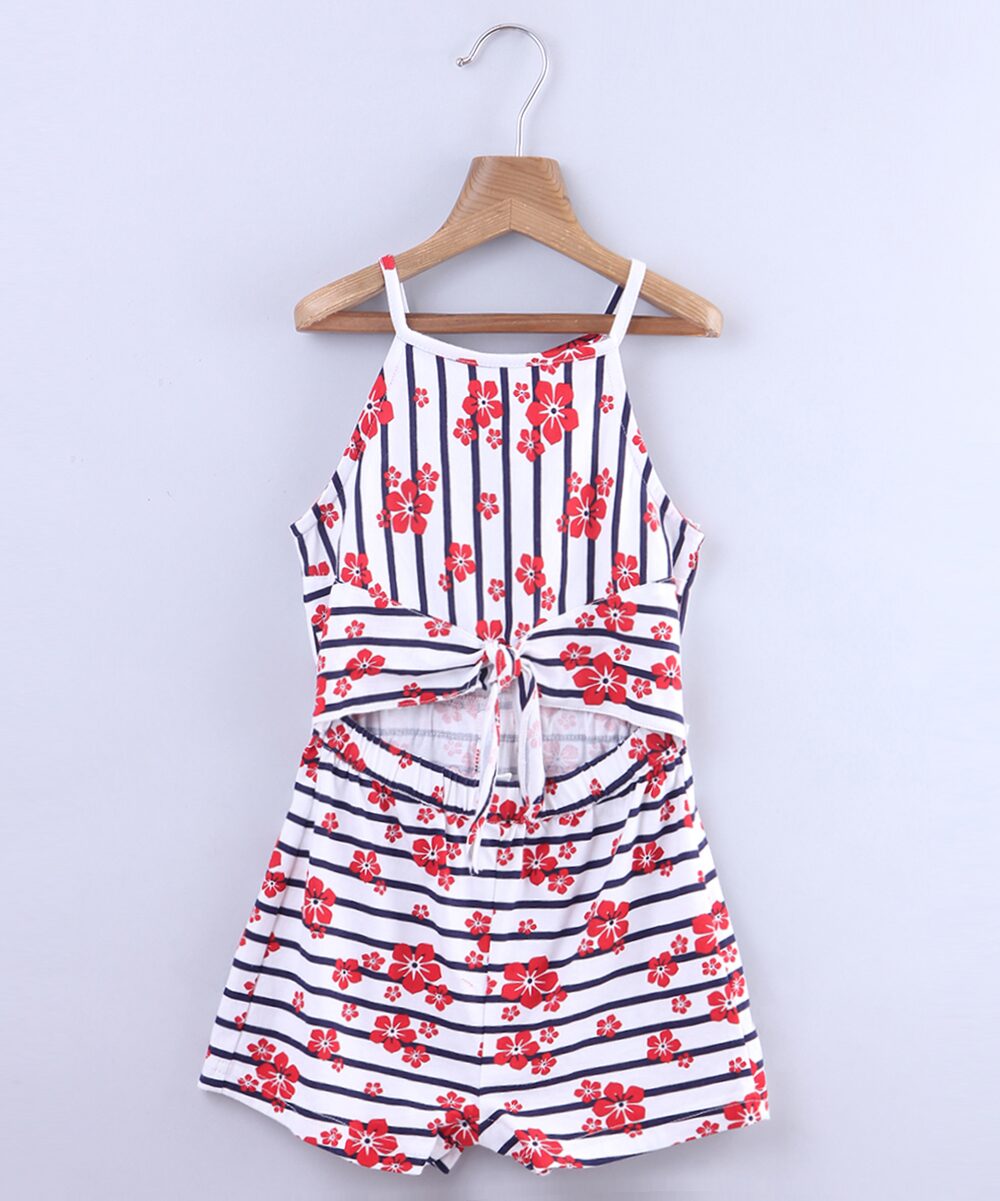 

Beebay Baby girl Cotton Striped Jumpsuit - Multi