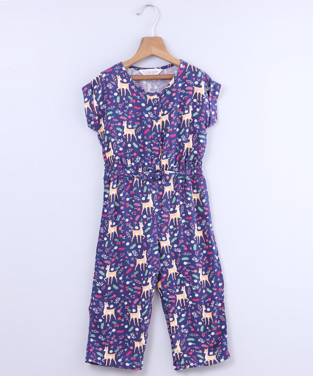 

Beebay Baby girl Viscose Printed Jumpsuit - Blue
