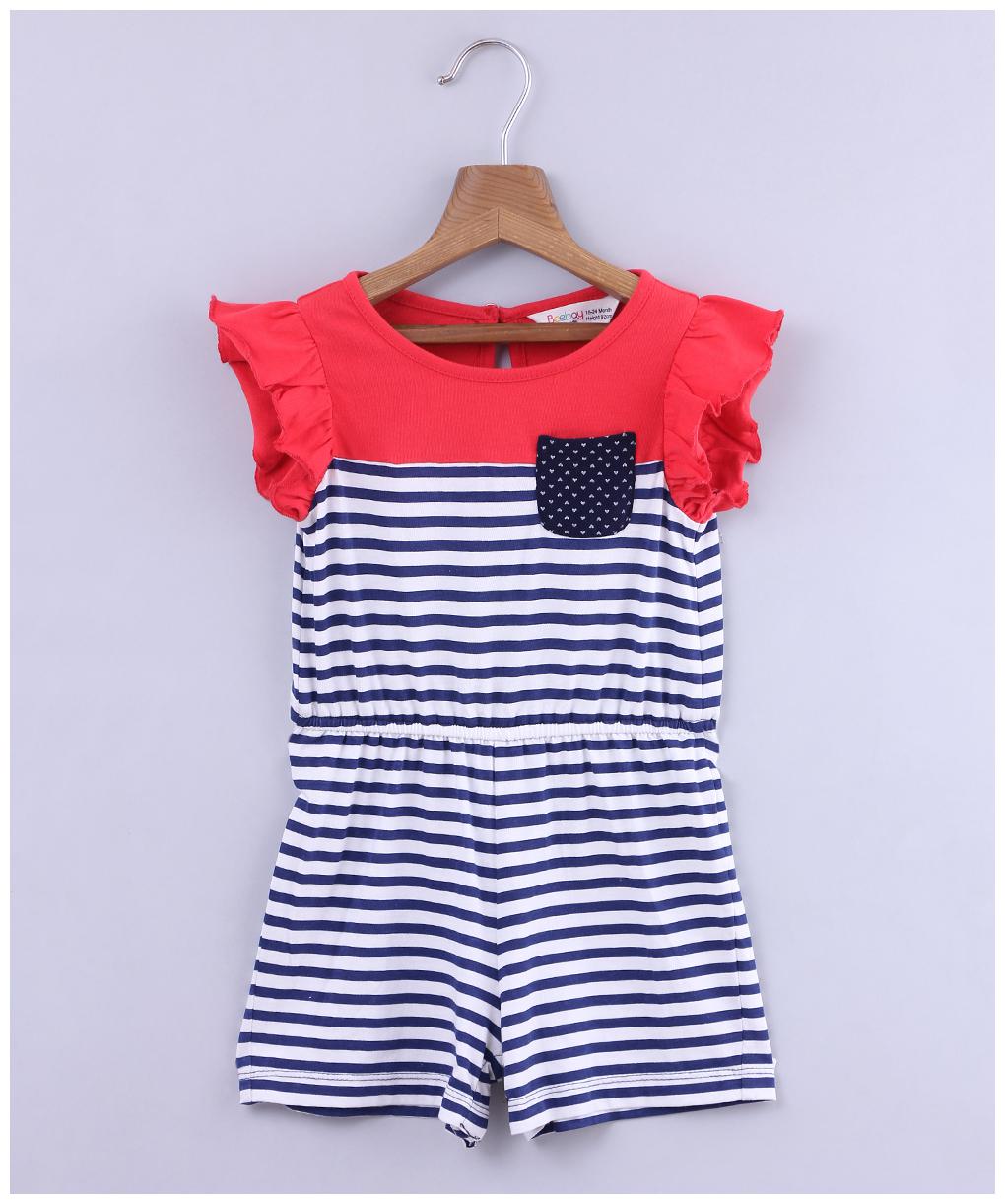 

Beebay Baby girl Knitted Striped Jumpsuit - Blue