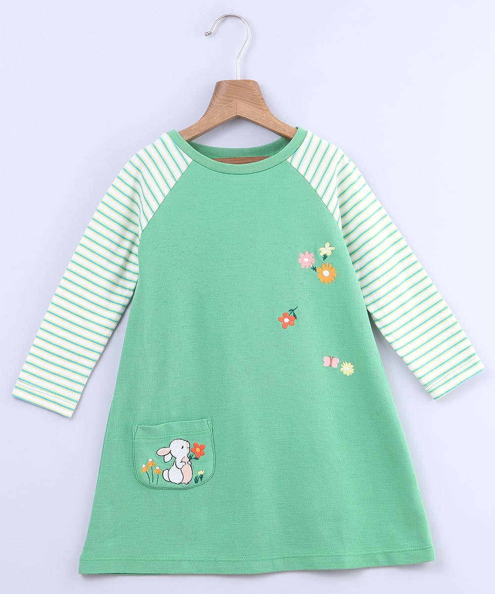 

Beebay Baby girl Cotton Printed Princess frock - Green