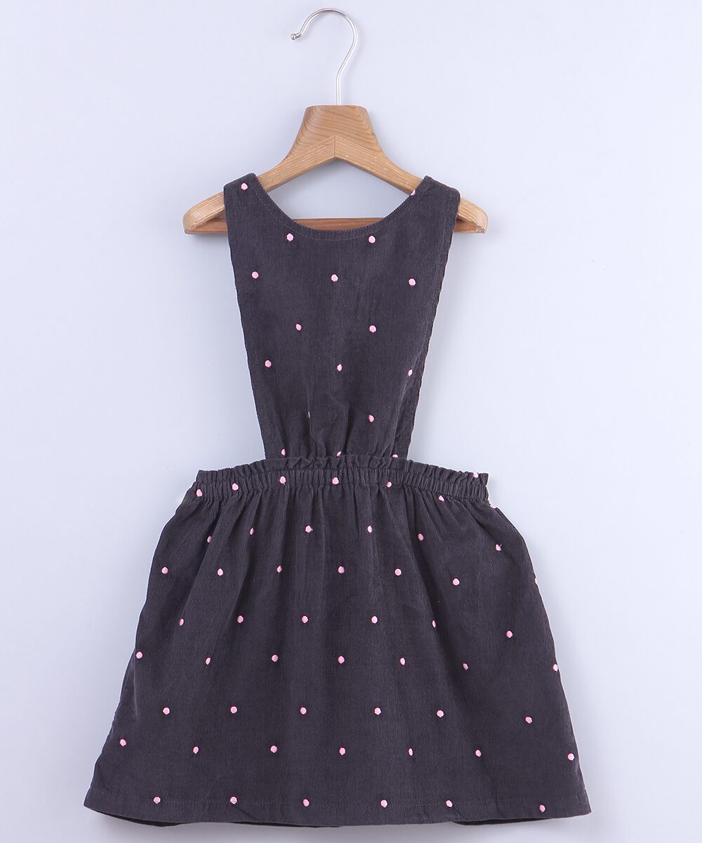 

Beebay Baby girl Cotton Polka dots Princess frock - Grey