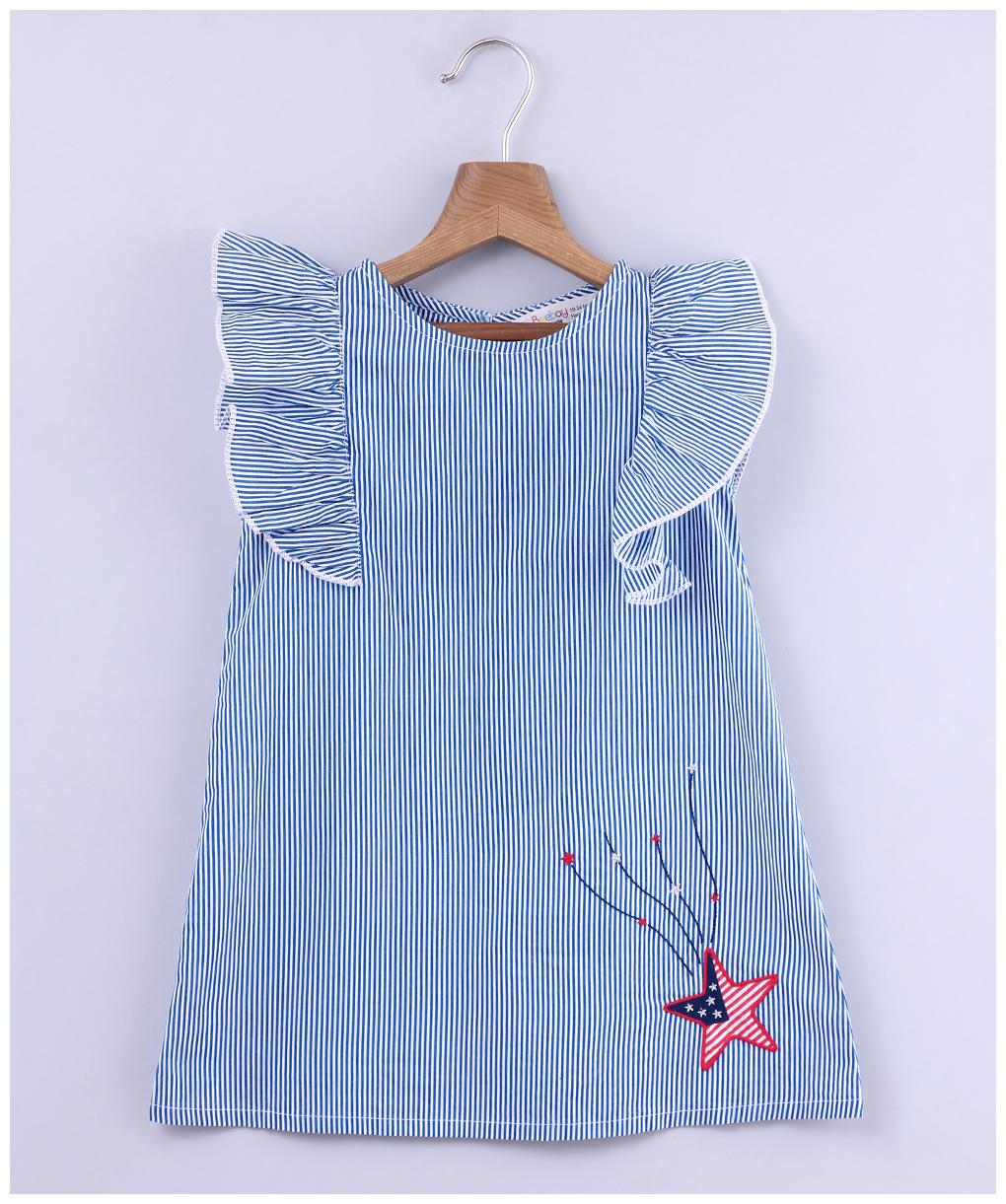 

Beebay Baby girl Cotton Striped Princess frock - Blue