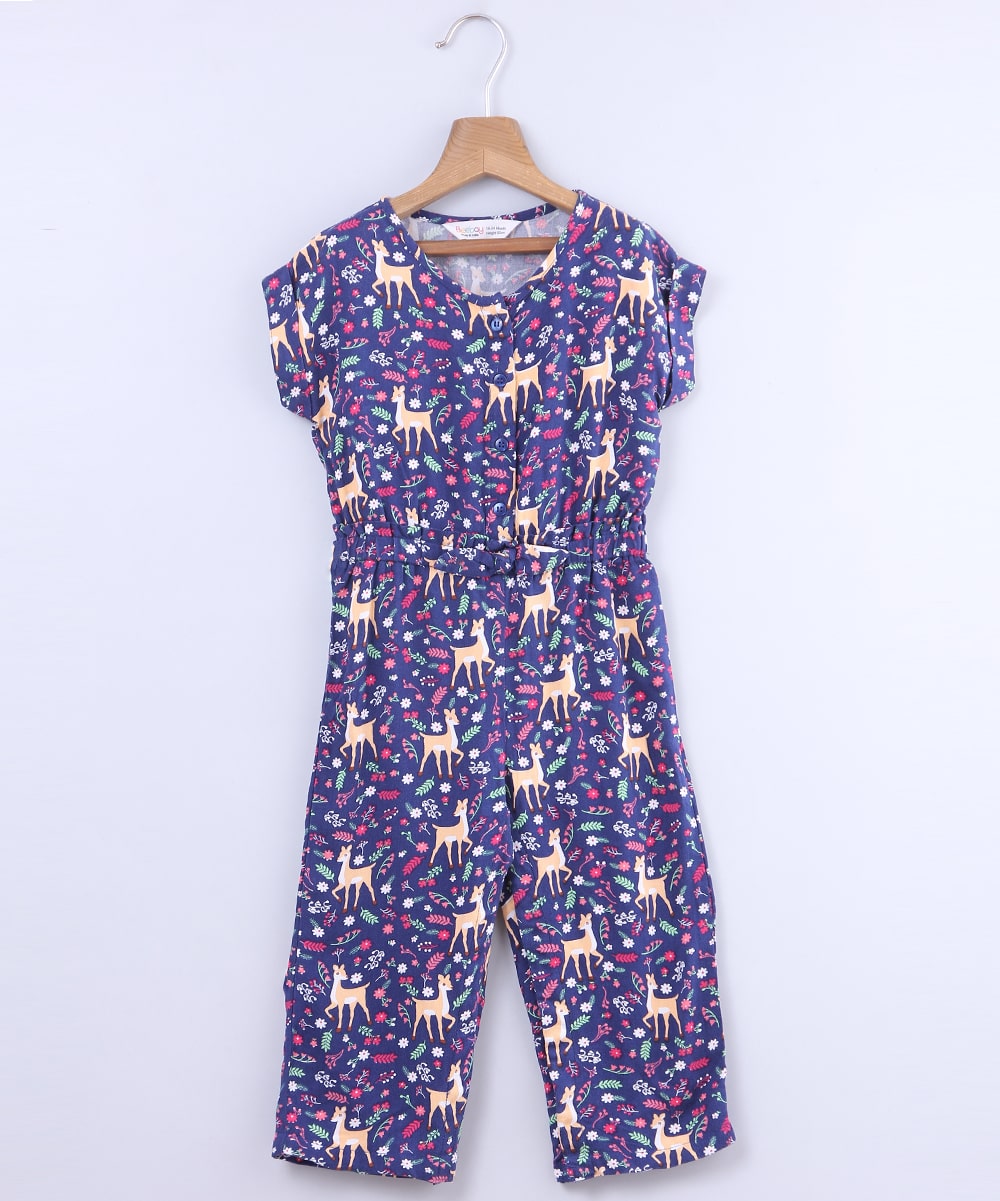 

Beebay Baby girl Viscose Printed Jumpsuit - Blue