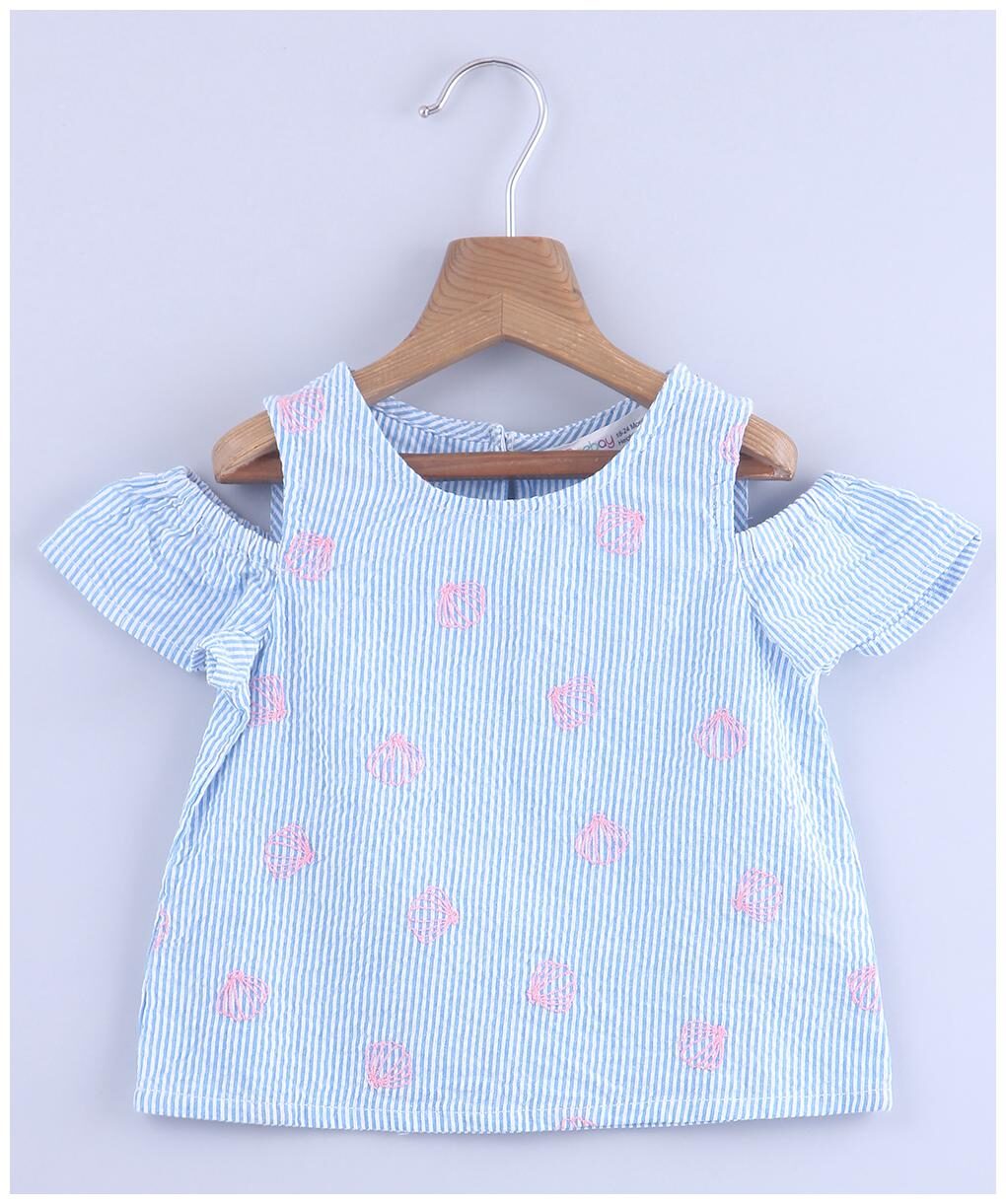 

Beebay Cotton Embellished Top for Baby Girl - Blue