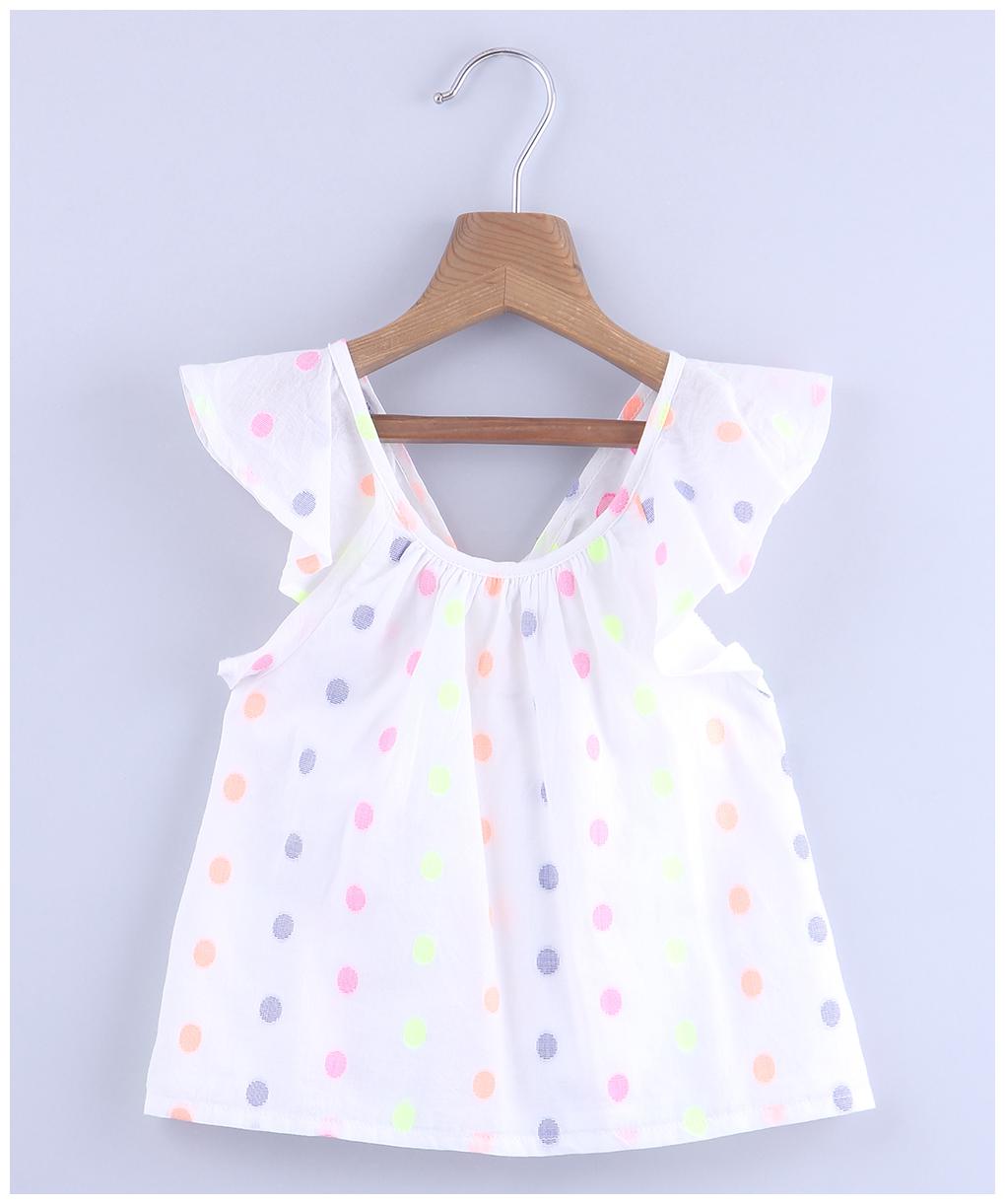 

Beebay Cotton Printed Top for Baby Girl - White