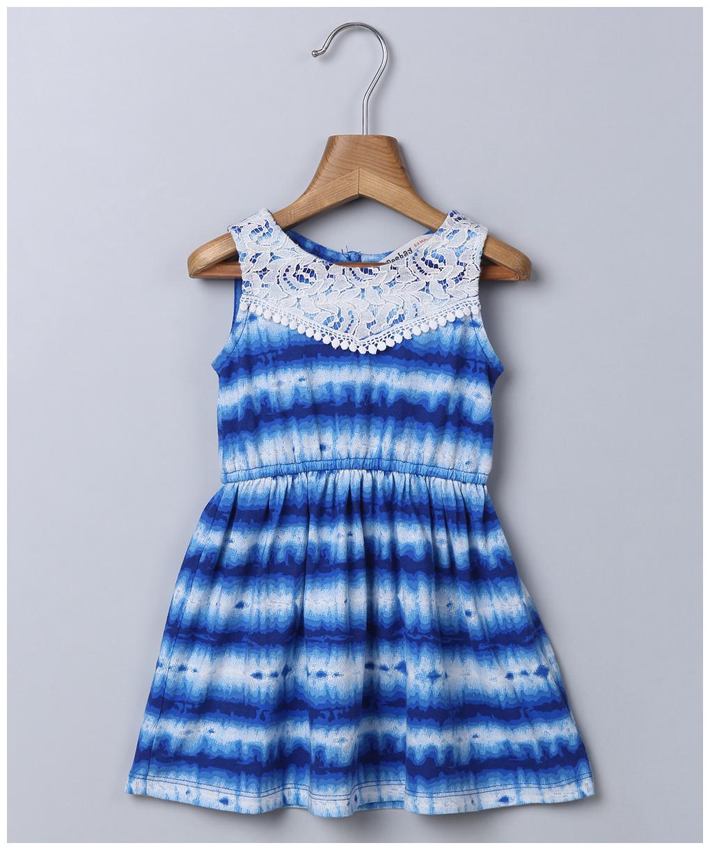

Beebay Baby girl Cotton Tie dye Princess frock - Blue