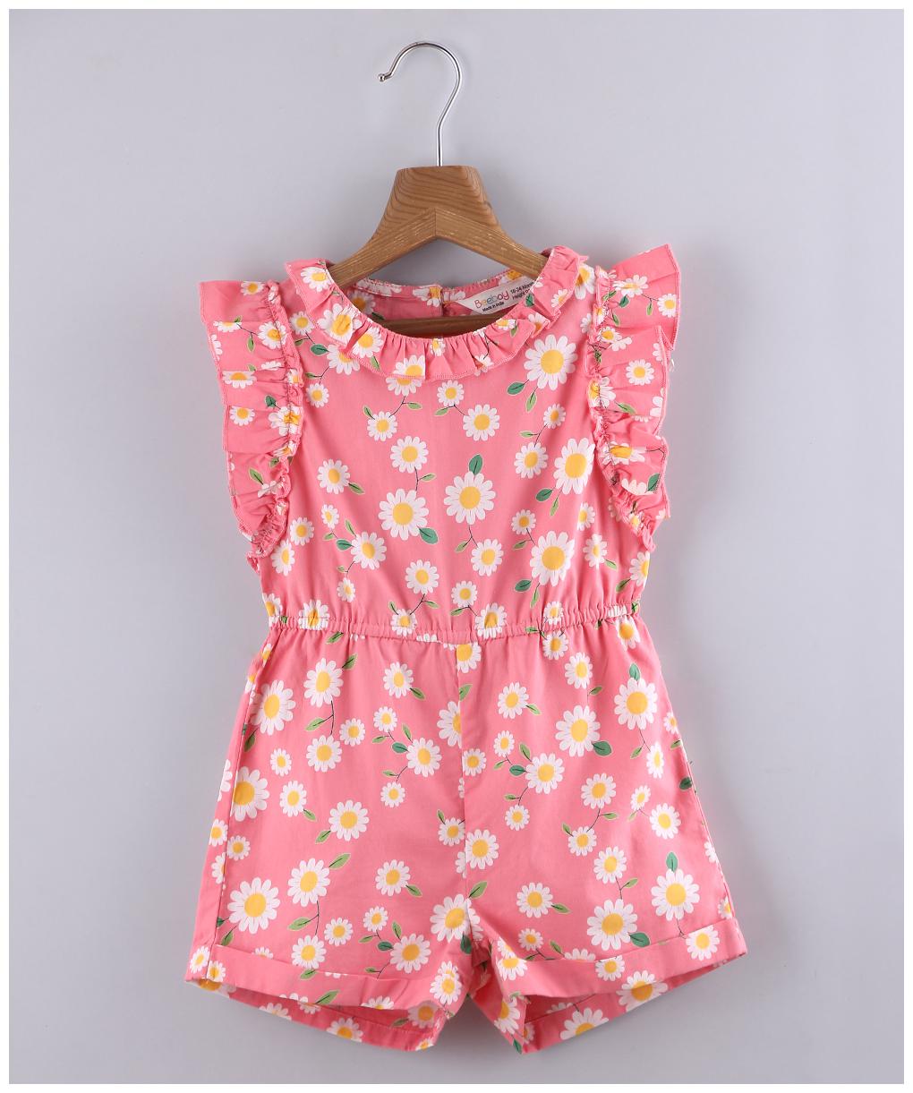 

Beebay Baby girl Cotton Floral Jumpsuit - Pink