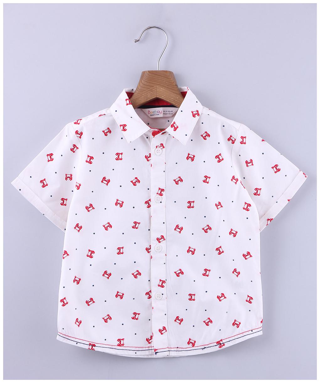 

Beebay Cotton Printed Shirt for Baby Boy - White