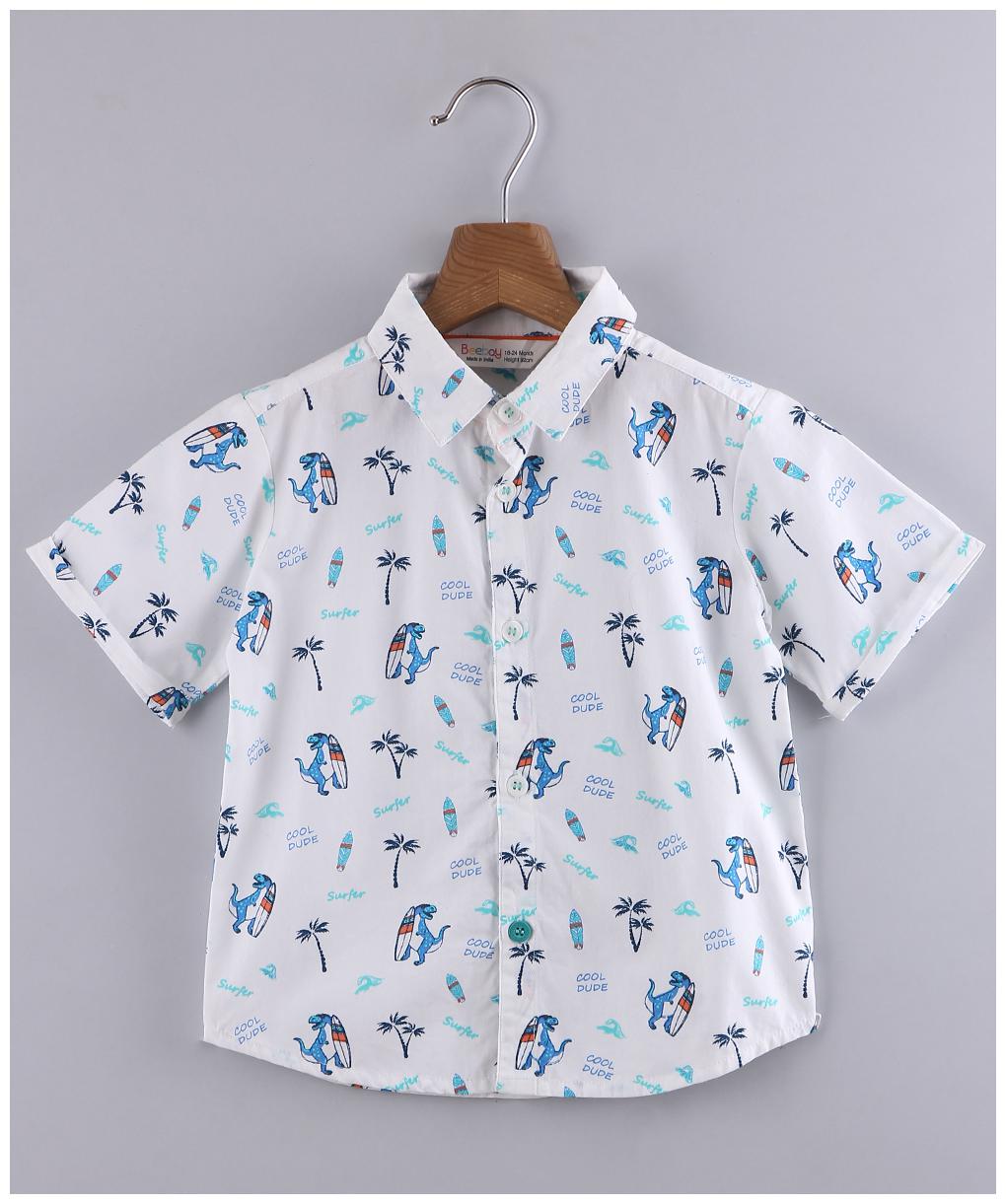 

Beebay Cotton Printed Shirt for Baby Boy - White