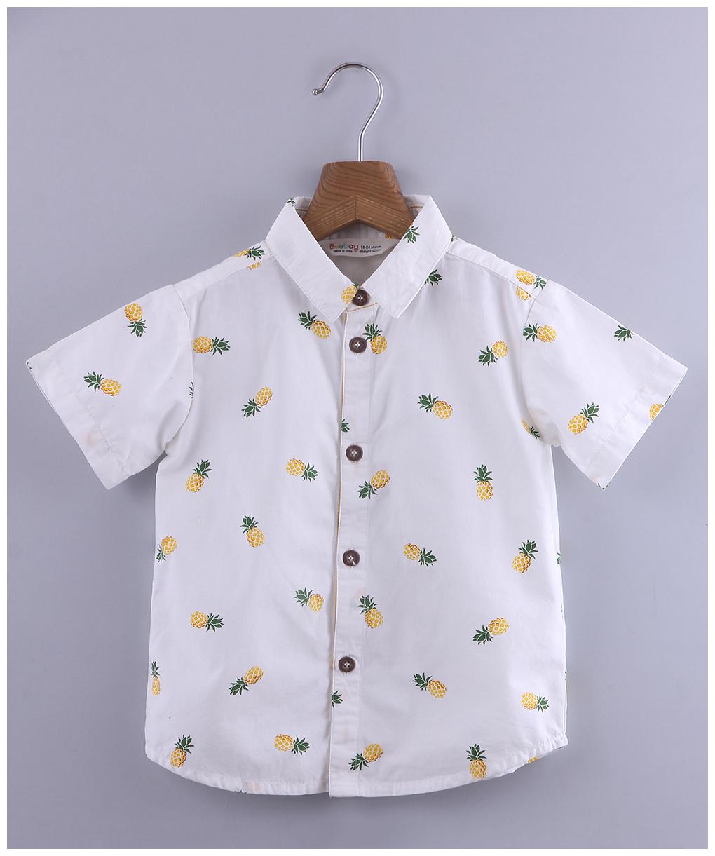 

Beebay Cotton Printed Shirt for Baby Boy - White