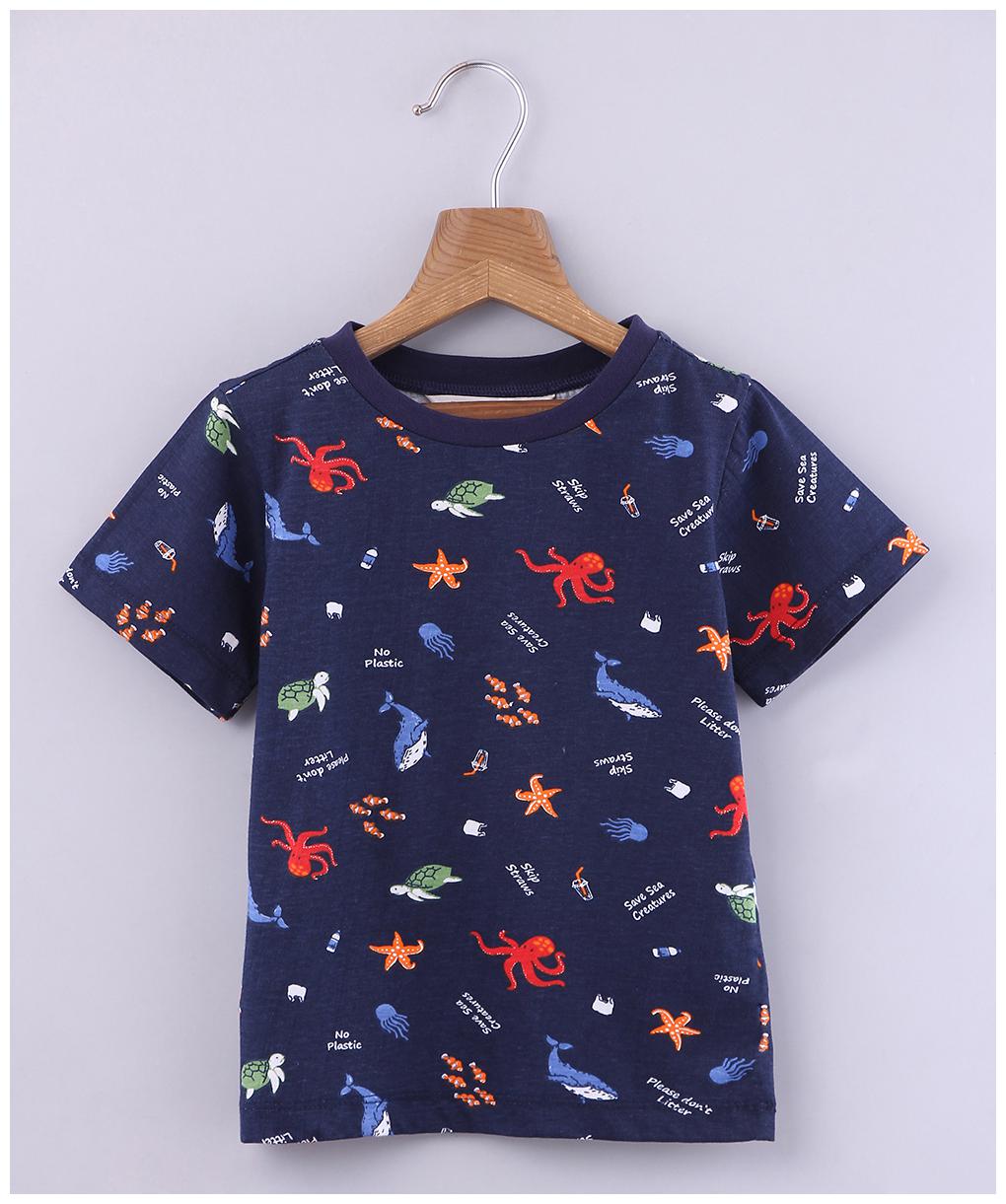 

Beebay Boy Cotton Solid T-shirt - Blue