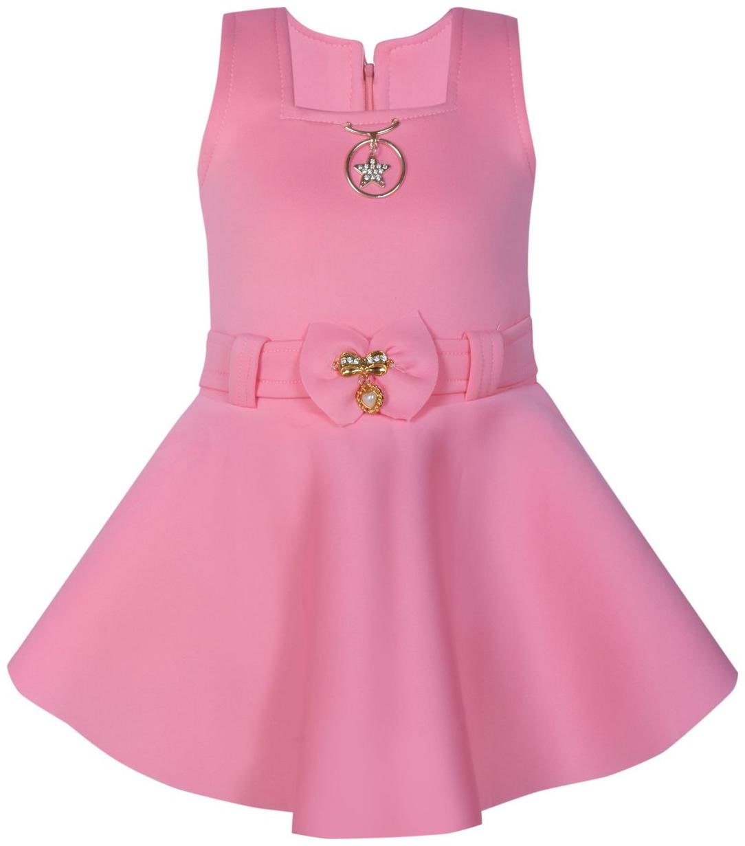 

BENKILS Pink Cotton Blend Sleeveless Above Knee Princess Frock ( Pack of 1 )