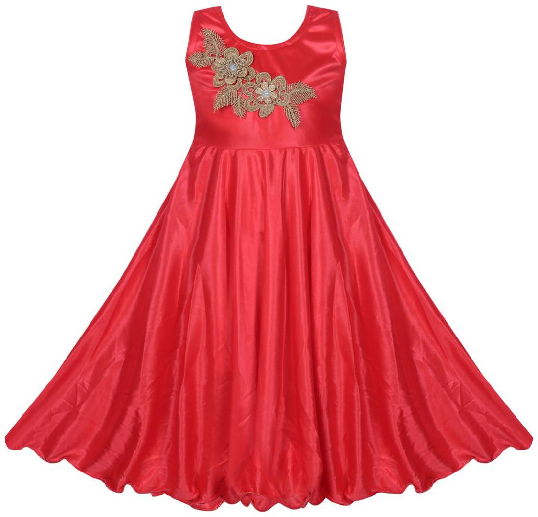 

Benkils Cute Fashion Baby Girl s Bright Satin Lycra Frock Dress For