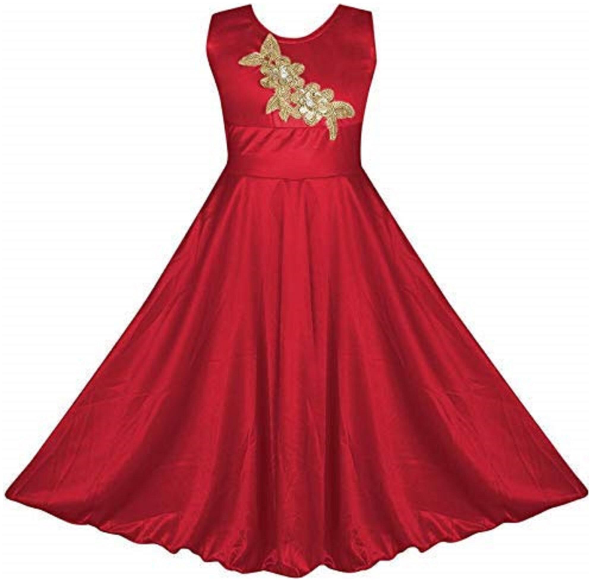 

BENKILS Satin Embellished Sleeveless Gown - Red